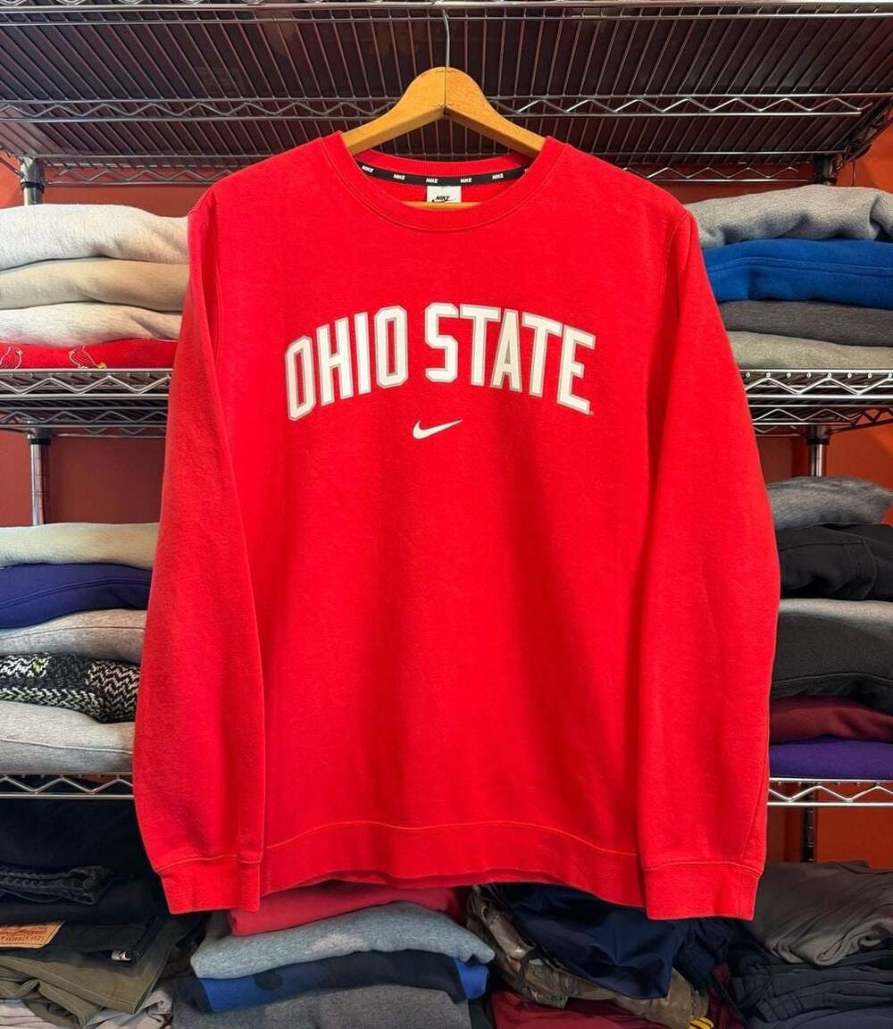 Nike Ohio State Buckeyes Red Center Swoosh Crewneck Sweatshirt XL